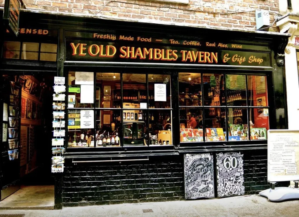 Ye Old Shambles Tavern historic pub on the Shambles in York near Hocus Pocus Tiny Hotel